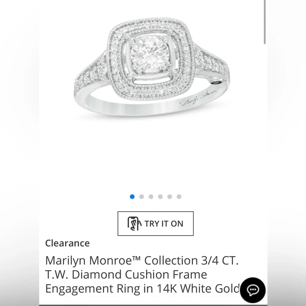 Marilyn Monroe Zales Collection 3/4 CT ring. - Picture 3 of 9